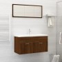 Set de muebles baño 2 pzas madera contrachapada marrón roble de vidaXL, Muebles de baño - Ref: Foro24-826625, Precio: 61,94 €...
