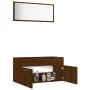 Set de muebles baño 2 pzas madera contrachapada marrón roble de vidaXL, Muebles de baño - Ref: Foro24-826625, Precio: 61,19 €...