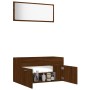 Set de muebles baño 2 pzas madera contrachapada marrón roble de vidaXL, Muebles de baño - Ref: Foro24-826625, Precio: 61,94 €...