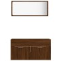Set de muebles baño 2 pzas madera contrachapada marrón roble de vidaXL, Muebles de baño - Ref: Foro24-826625, Precio: 61,94 €...