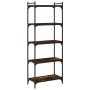 Librería 5 estantes madera ingeniería roble ahumado 60x30x154cm en Librerías y estanterías | Comprar online en Foru.es