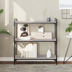 Librería 3 estantes madera ingeniería gris Sonoma 80x30x86 cm en Librerías y estanterías | Comprar online en Foru.es
