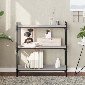 Librería 3 estantes madera ingeniería gris Sonoma 80x30x86 cm en Librerías y estanterías | Comprar online en Foru.es