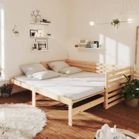 Removable sofa bed solid pine wood 2x(90x200) cm by vidaXL, Beds and slatted bases - Ref: Foro24-806965, Price: 171,01 €, Dis...