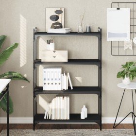 Librería de 4 estantes madera de ingeniería negro 80x30x120 cm en Librerías y estanterías | Comprar online en Foru.es