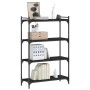 Librería de 4 estantes madera de ingeniería negro 80x30x120 cm en Librerías y estanterías | Comprar online en Foru.es