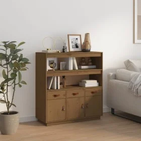Hohes Sideboard massives Kiefernholz honigbraun 100x40x108,5 cm von vidaXL, Sideboards - Ref: Foro24-820165, Preis: 216,80 €,...