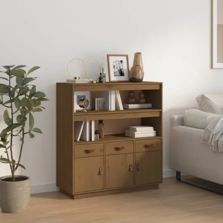 Aparador alto madera maciza de pino marrón miel 100x40x108,5 cm de vidaXL, Aparadores - Ref: Foro24-820165, Precio: 216,80 €,...