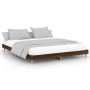 Estructura de cama madera de ingeniería marrón roble 120x200 cm de vidaXL, Camas y somieres - Ref: Foro24-832052, Precio: 113...