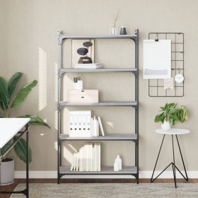 Librería 5 estantes madera ingeniería gris Sonoma 80x30x154 cm en Librerías y estanterías | Comprar online en Foru.es