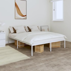 Estructura de cama de metal blanca 140x190 cm de vidaXL, Camas y somieres - Ref: Foro24-350913, Precio: 92,11 €, Descuento: %