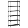 Librería de 6 estantes madera de ingeniería negro 80x30x188 cm en Librerías y estanterías | Comprar online en Foru.es