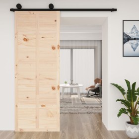Puerta de granero madera maciza pino 80x1,8x214 cm de vidaXL, Puertas - Ref: Foro24-824628, Precio: 105,77 €, Descuento: %