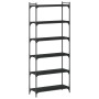 Librería de 6 estantes madera de ingeniería negro 80x30x188 cm en Librerías y estanterías | Comprar online en Foru.es