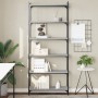 Librería 6 estantes madera ingeniería gris Sonoma 80x30x188 cm en Librerías y estanterías | Comprar online en Foru.es