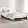 Estructura de cama madera de ingeniería roble humo 100x200 cm de vidaXL, Camas y somieres - Ref: Foro24-832058, Precio: 65,15...