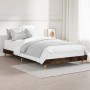 Estructura de cama madera de ingeniería roble humo 100x200 cm de vidaXL, Camas y somieres - Ref: Foro24-832058, Precio: 66,09...