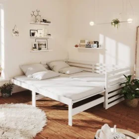 Removable sofa bed solid white pine wood 2x(90x200) cm by vidaXL, Beds and slatted bases - Ref: Foro24-806966, Price: 168,20 ...