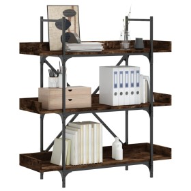 Librería 3 estantes madera ingeniería roble humo 100x33x108,5cm en Librerías y estanterías | Comprar online en Foru.es