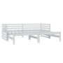 Sofá cama extraíble madera maciza de pino blanco 2x(90x200) cm de vidaXL, Camas y somieres - Ref: Foro24-806966, Precio: 208,...