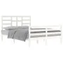 Estructura de cama de madera maciza blanca 140x200 cm de vidaXL, Camas y somieres - Ref: Foro24-3105861, Precio: 132,28 €, De...