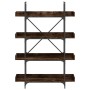 Librería 4 estantes madera ingeniería roble humo 100x33x145,5cm en Librerías y estanterías | Comprar online en Foru.es