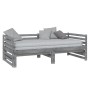Sofá cama extraíble madera maciza de pino gris 2x(90x200) cm de vidaXL, Camas y somieres - Ref: Foro24-806967, Precio: 212,39...