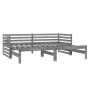 Sofá cama extraíble madera maciza de pino gris 2x(90x200) cm de vidaXL, Camas y somieres - Ref: Foro24-806967, Precio: 212,39...