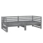 Sofá cama extraíble madera maciza de pino gris 2x(90x200) cm de vidaXL, Camas y somieres - Ref: Foro24-806967, Precio: 212,39...