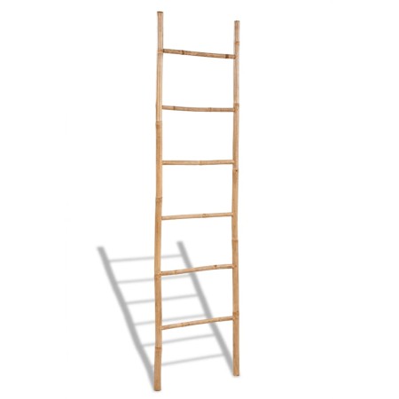 Escalera para toallas con 6 peldaños de bambú de vidaXL, Toalleros - Ref: Foro24-41496, Precio: 36,18 €, Descuento: %