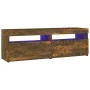 Mueble de TV con luces LED roble ahumado 120x35x40 cm de vidaXL, Muebles TV - Ref: Foro24-815672, Precio: 74,69 €, Descuento: %