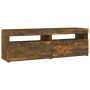 Mueble de TV con luces LED roble ahumado 120x35x40 cm de vidaXL, Muebles TV - Ref: Foro24-815672, Precio: 75,83 €, Descuento: %