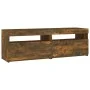 Mueble de TV con luces LED roble ahumado 120x35x40 cm de vidaXL, Muebles TV - Ref: Foro24-815672, Precio: 74,69 €, Descuento: %