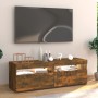 Mueble de TV con luces LED roble ahumado 120x35x40 cm de vidaXL, Muebles TV - Ref: Foro24-815672, Precio: 75,83 €, Descuento: %