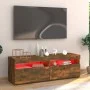 Mueble de TV con luces LED roble ahumado 120x35x40 cm de vidaXL, Muebles TV - Ref: Foro24-815672, Precio: 74,69 €, Descuento: %