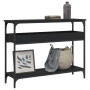 Mesa consola con estante madera ingeniería negra 100x29x75 cm en Mesas auxiliares | Comprar online en Foru.es