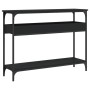 Mesa consola con estante madera ingeniería negra 100x29x75 cm en Mesas auxiliares | Comprar online en Foru.es