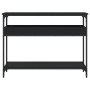 Mesa consola con estante madera ingeniería negra 100x29x75 cm en Mesas auxiliares | Comprar online en Foru.es