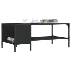 Mesa de centro con estante madera ingeniería negro 100x51x40 cm en Mesas de centro | Comprar online en Foru.es