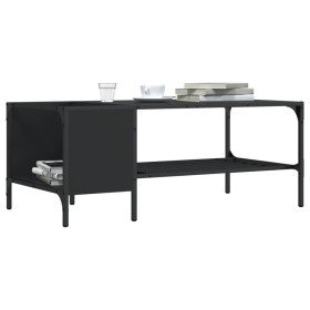 Mesa de centro con estante madera ingeniería negro 100x51x40 cm en Mesas de centro | Comprar online en Foru.es