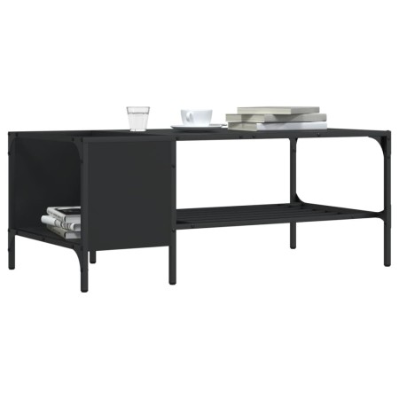 Mesa de centro con estante madera ingeniería negro 100x51x40 cm en Mesas de centro | Comprar online en Foru.es
