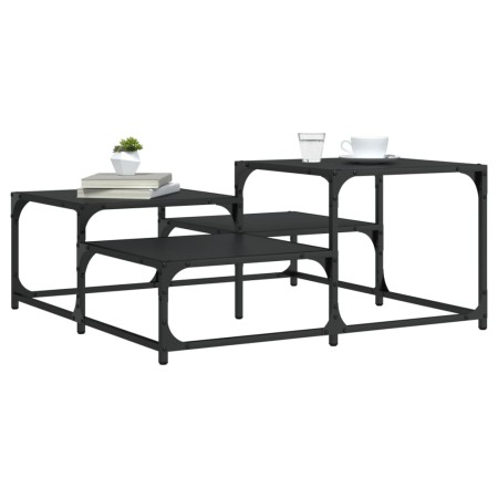 Mesa de centro madera de ingeniería negra 87,5x87,5x40 cm en Mesas de centro | Comprar online en Foru.es