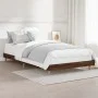Estructura de cama madera de ingeniería roble marrón 90x200 cm de vidaXL, Camas y somieres - Ref: Foro24-832068, Precio: 74,9...
