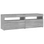 TV cabinet with LED lights Sonoma gray 120x35x40 cm by vidaXL, TV Furniture - Ref: Foro24-815673, Price: 80,39 €, Discount: %