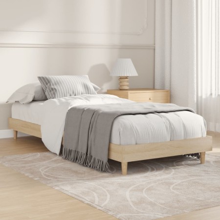 Estructura de cama madera de ingeniería roble Sonoma 75x190 cm de vidaXL, Camas y somieres - Ref: Foro24-832104, Precio: 74,3...