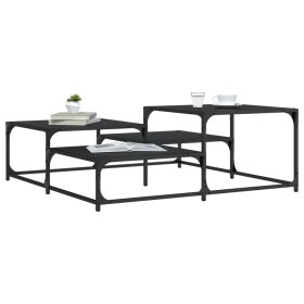 Mesa de centro madera de ingeniería negro 107x107x40 cm en Mesas de centro | Comprar online en Foru.es