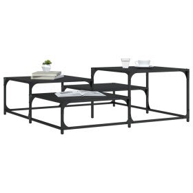Mesa de centro madera de ingeniería negro 107x107x40 cm en Mesas de centro | Comprar online en Foru.es