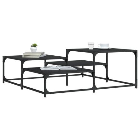 Mesa de centro madera de ingeniería negro 107x107x40 cm en Mesas de centro | Comprar online en Foru.es