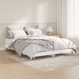 Estructura de cama madera de ingeniería blanca 140x190 cm de vidaXL, Camas y somieres - Ref: Foro24-832069, Precio: 131,03 €,...