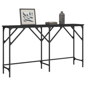 Mesa consola madera de ingeniería negra 140x29x75 cm en Mesas auxiliares | Comprar online en Foru.es